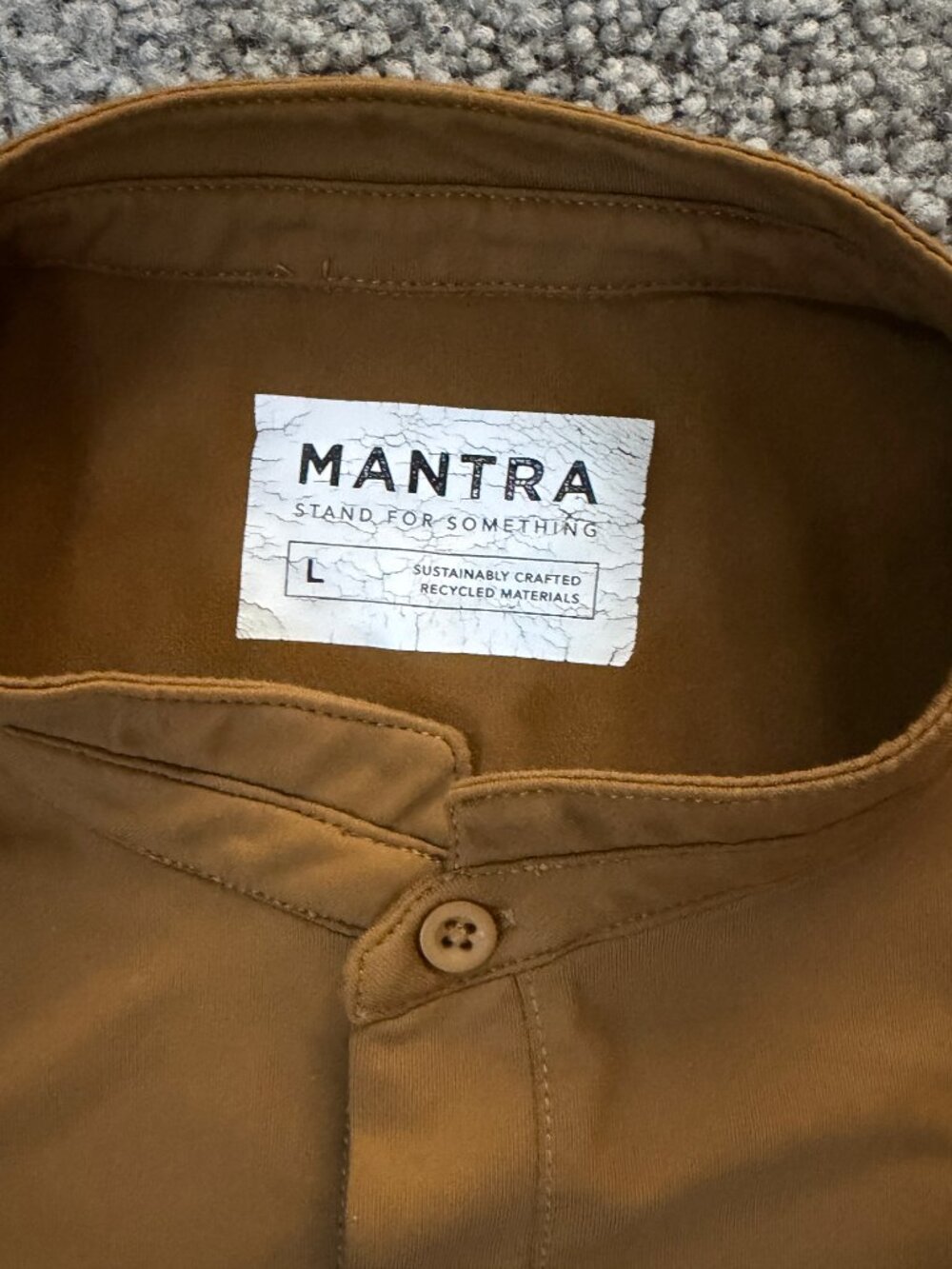 MANTRA Golf Catalyst Long Sleeve Performance Shirt L Mustard Yellow Gold - EUC - Picture 4 of 9